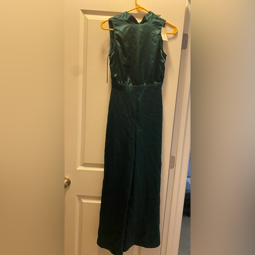 Francesca’s green jumpsuit